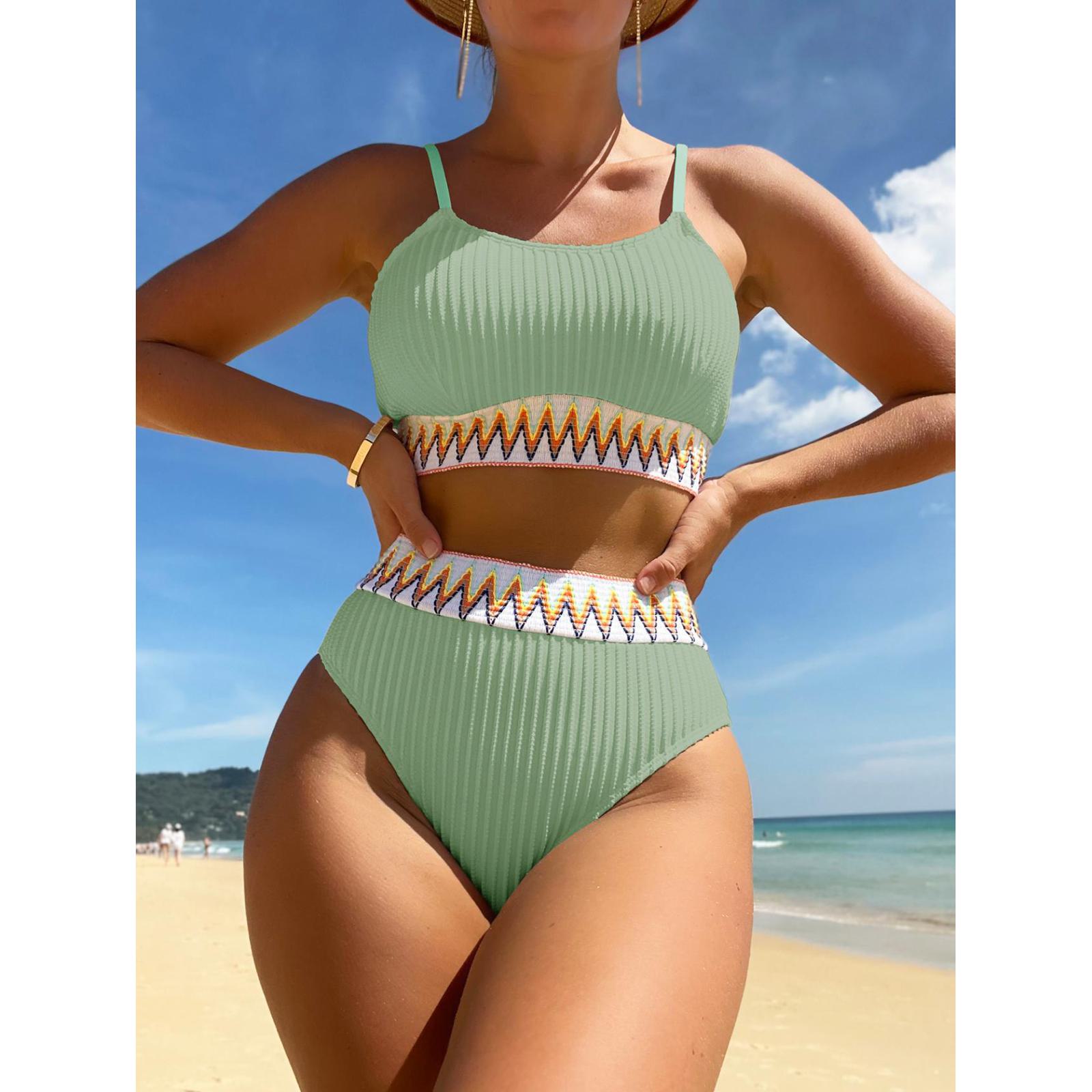 

Женское бикини, сексуальный купальный костюм с высокой талией, пляжный купальник, женский летний купальник XL