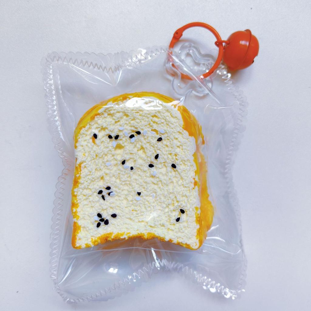 Food-grade silicone squishy toy, double-layer toast squishy, stress-relieving slow-rebound toast, cake and bread squishy toy