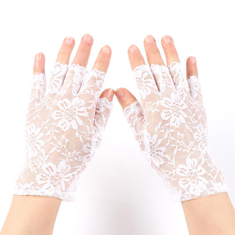Fingerless Sexy Lace Gloves Women Sun Protection Gloves Women Driving Mittens For Ladies Half Finger Breathable Fishnet Gloves