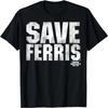 Ferris Bueller Save Ferris Bold White Type Graphic T-Shirt