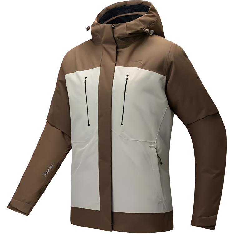 

Anta Sports Lifestyle Series Storm Armor Casual Minimalist Color-Block Hooded Zip Jacket Women jackets Sang-Ning-Brown Qing-Luan-Gray 162446901-1 XL