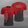 Men American Football 3D Print Sports T-shirt Red White Gradient Drip Paint Graphic Short Sleeve Quick Dry Breathable Fan Jersey Tops