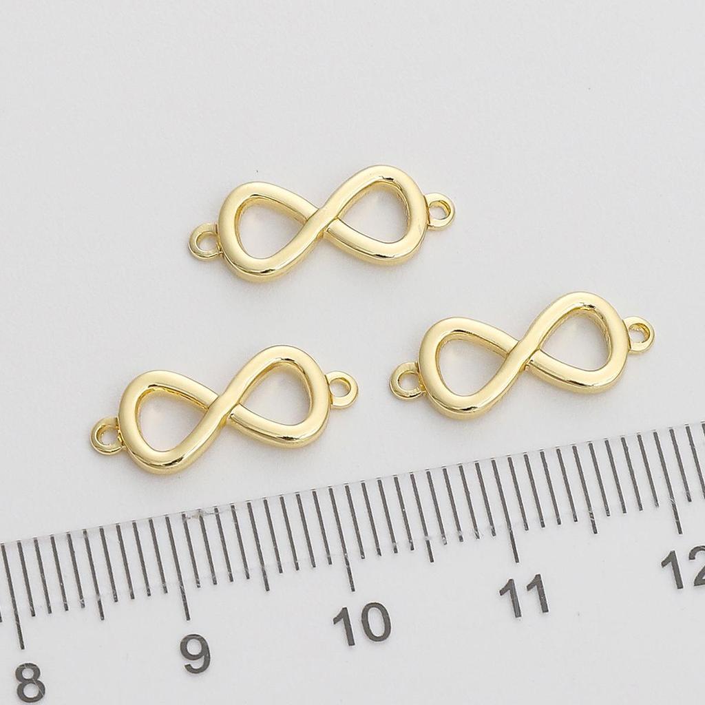 14 Karat vergoldeter Kupferanhänger mit doppelt hängender 8-förmiger Schnalle zur Herstellung von DIY-Schmuck