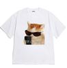 Neutral Style Cool Cat Selfie T Shirt Korean Text Meme Print Short Sleeve O Neck Soft Washable Tops Funny Streetwear