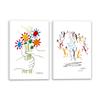 SKASNFAI Flowers Friendship Abstract Girl Canvas Wall Art Wooden Framed Posters 30 X 40 Cm Set of 2