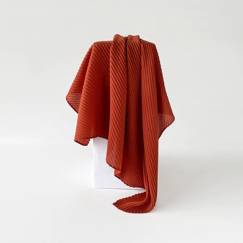 90*90cm Pleated Cotton Linen Square Scarf For Women Muslim Hijab Scarves Shawls Solid Headscarf Wraps Islamic Turban Headband