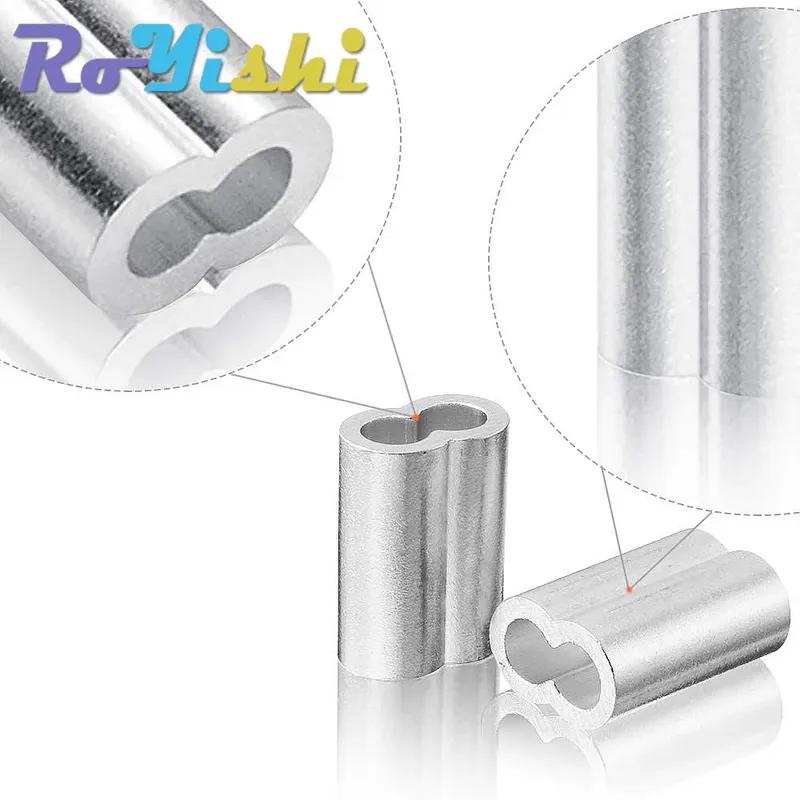 1-100 szt. Podwójny Oplot Zaciskowy do Kabli M1 do M12 Końcówki do Przewodów Aluminiowe Zatyczki do Lin Kształt 8 Akcesoria Sprzętowe do Zaciskania Lin