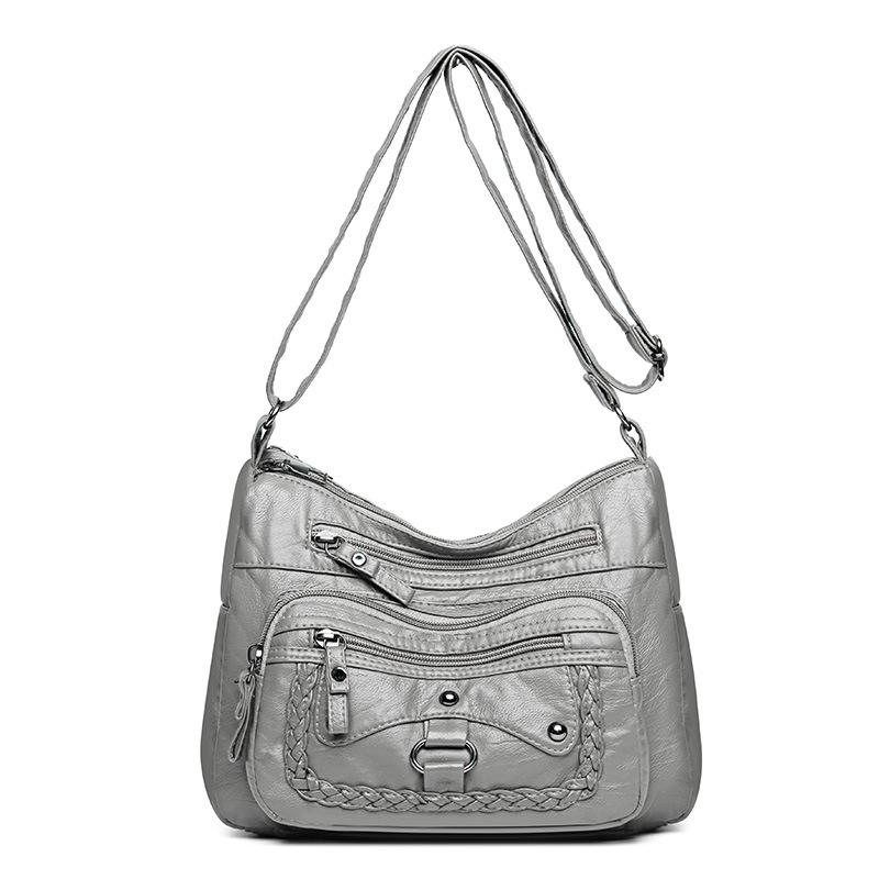 Vícevrstvá měkká kožená taška Dámská crossbody taška Taška přes rameno středního věku Taška pro maminku Taška na mobilní telefon