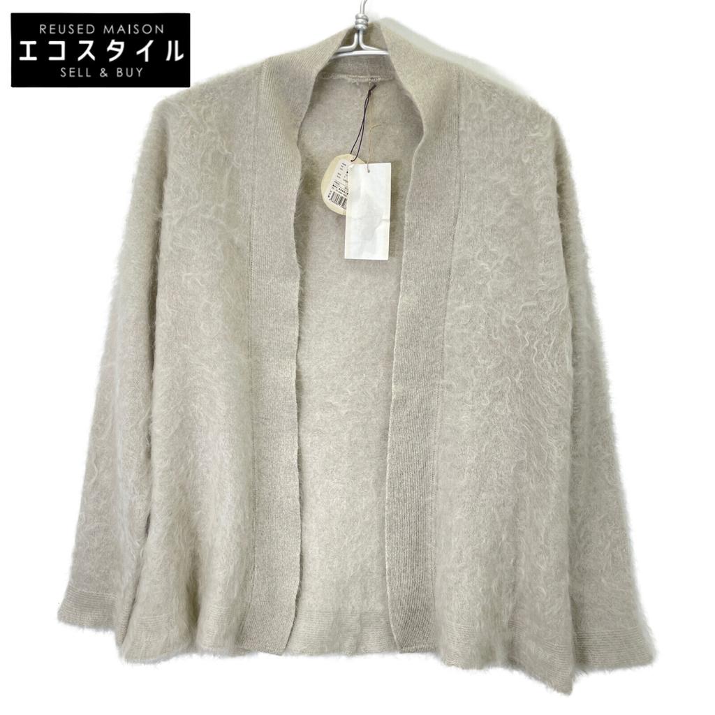 TOYOBOSHI TABA Light Gray Linen 09IT-FC0003 Cashmere Cardigan tops F Light grayUsed