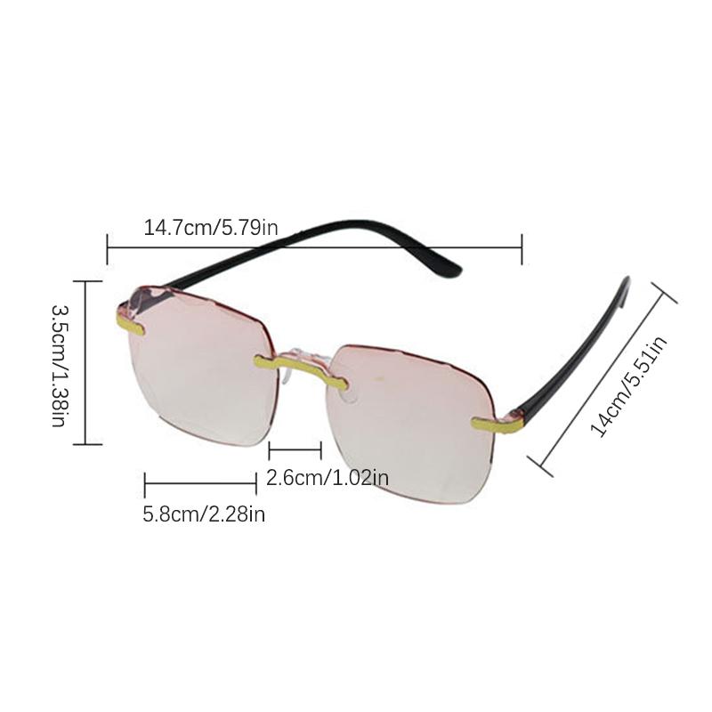 Gradient Eyeglasses Ladies Uv Protection Shades Sunglasses Simple Women Square Frameless Glasses
