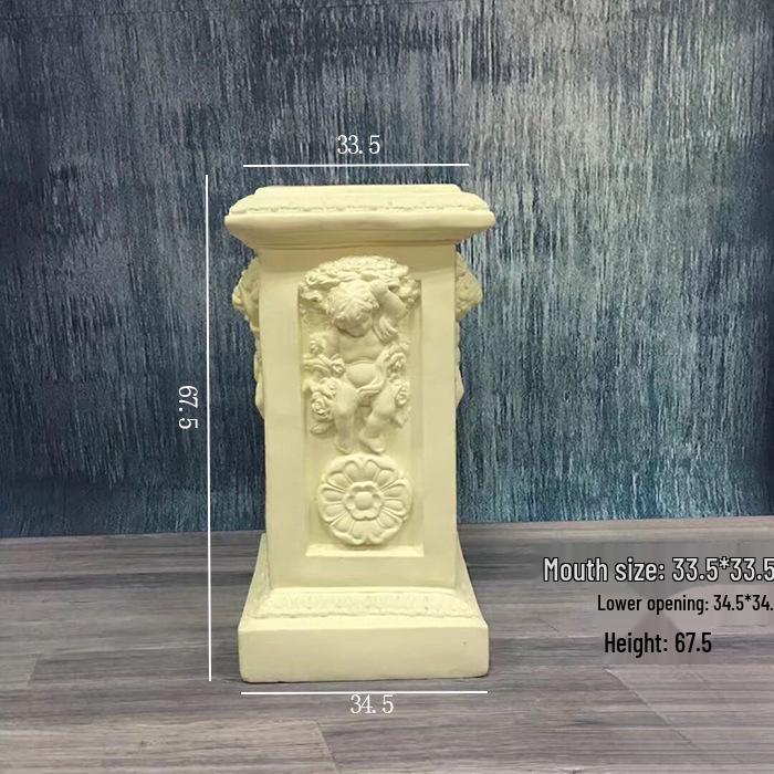 Wedding Gold Roman Column Flower Stand – European Stripe Trophy Fiberglass Décor