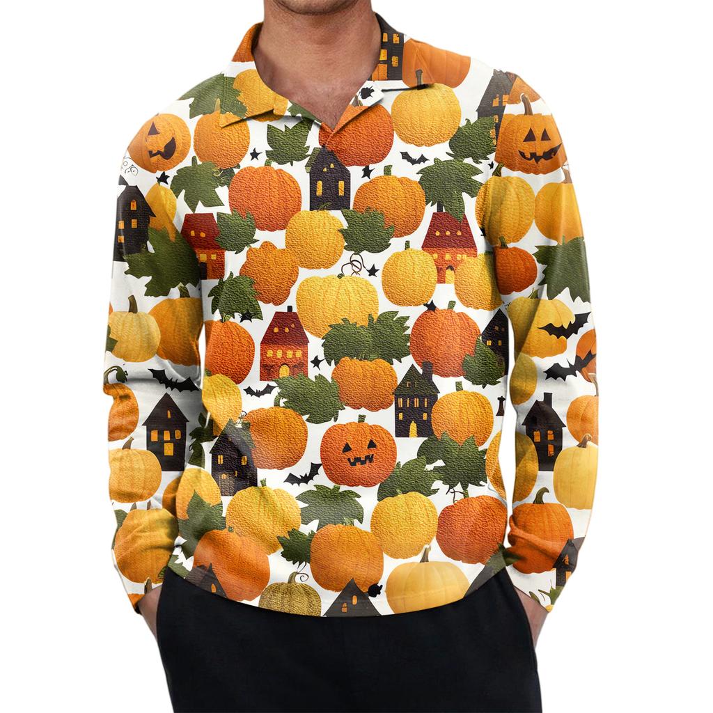 Men's Casual Retro Small V-neck Long-sleeved Top