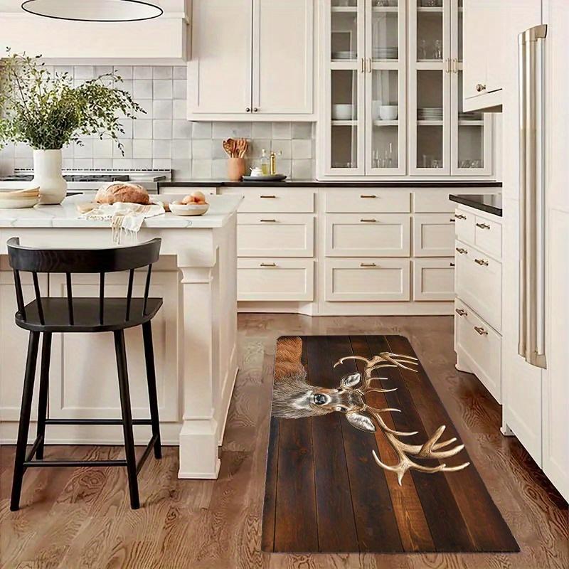 1Pcs Anti Fatigue Kitchen Rugs,Deer Print Waterproof Non-Slip Thick Cushioned Kitchen Mat Heavy Duty Comfort Standing Mat for Kitchen