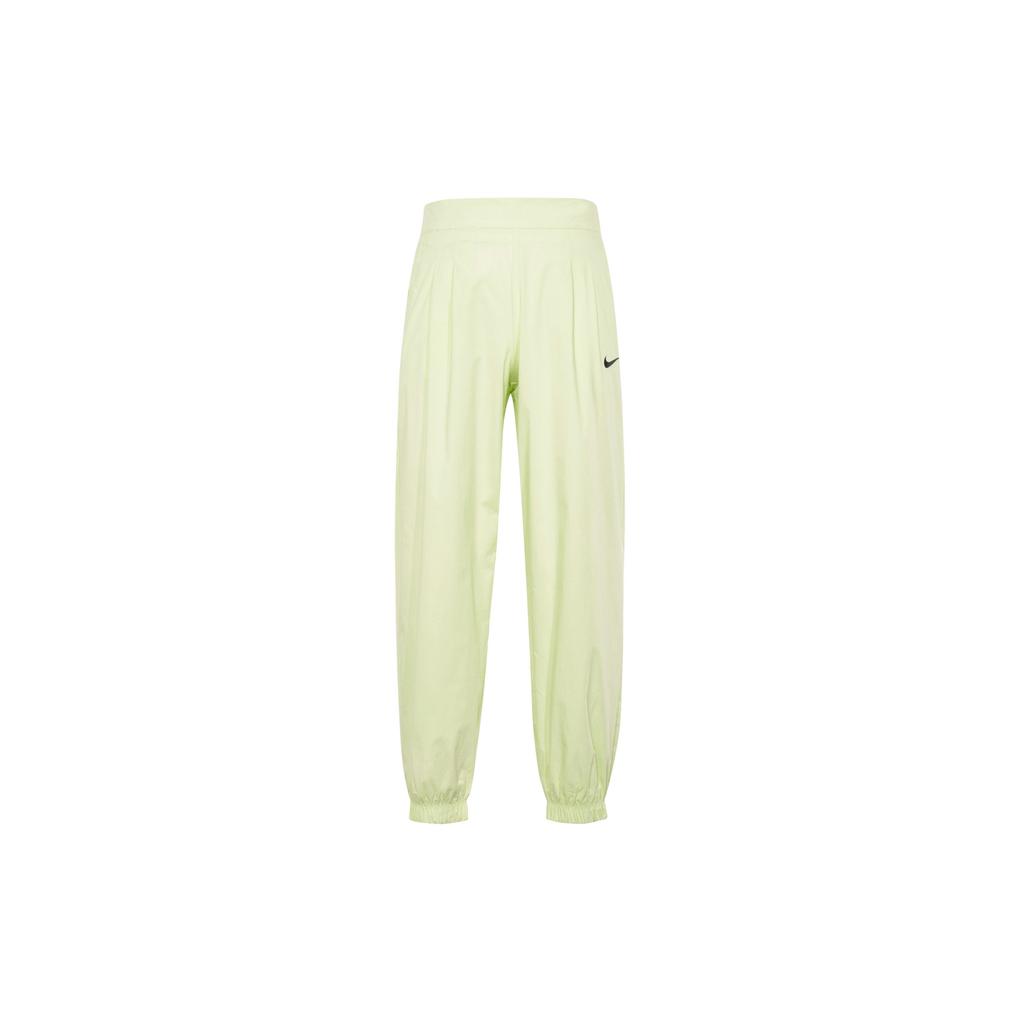 Nike Embroidered Logo Woven Nine-Point Knitted Sports Pants Women Pants Ice-Green Yellow DD5049-303