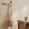 Kitchen Countertop Space Saver Handwoven Cotton Rope Storage Mesh Bag, Wall-Mounted Bohemian Style Organizer, Hand Woven Produce Basket Breathable
