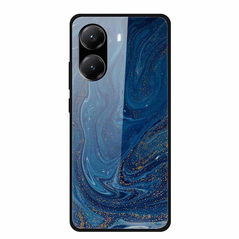 Tempered Glass Case For Poco X7 Pro Back Cover PC Hard Shockproof Cases for Xiaomi PocoX7 Pro Funda Marble Texture Fashion Coque