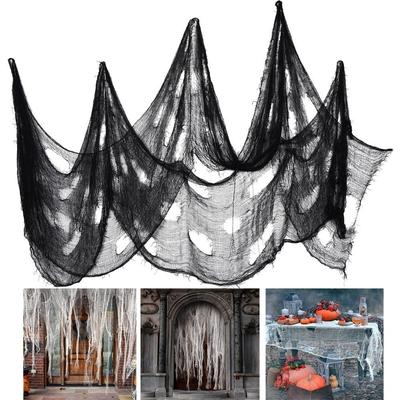 76x183cm Blood Gauze Cloth Scary Creepy Gauze Cloth Spooky Mesh Gauze  Halloween Party Decorations