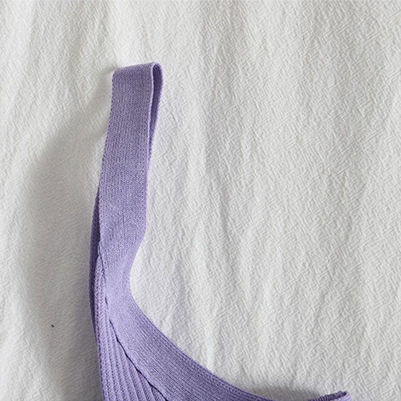 Versatile Slim Fit Base Camisole for Spring and Summer Solid Color Pit Stripe Short Knit Vest for Students