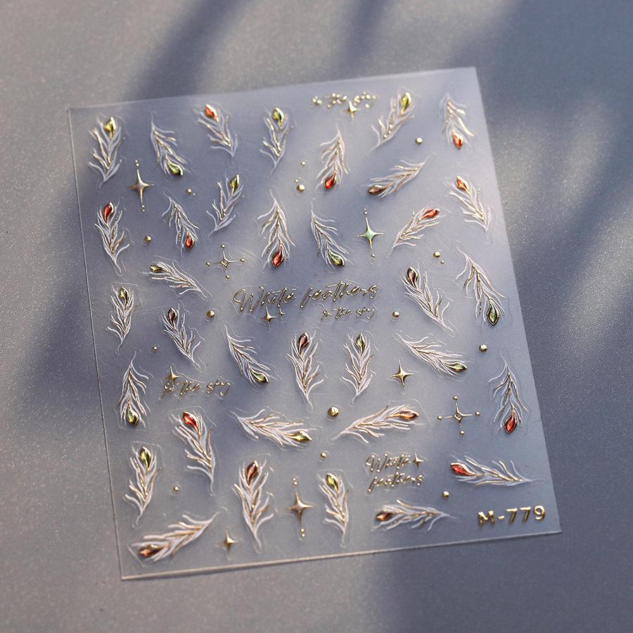 

Японские 5D Прозрачные наклейки для дизайна ногтей с горячим тиснением - M779 Орнаменты