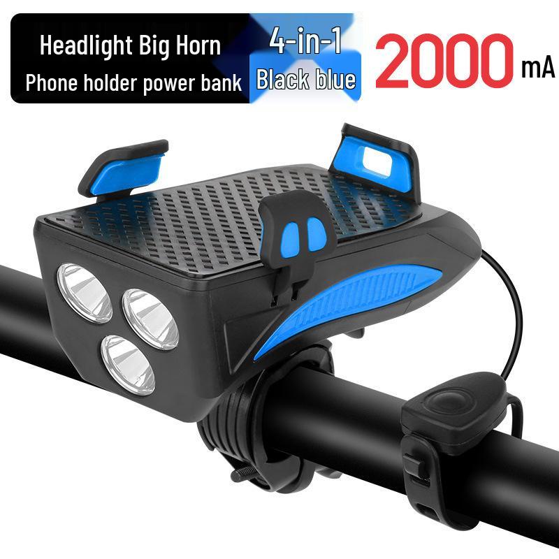 Bicycle Phone Holder & Horn with Super Bright Light for Night Riding