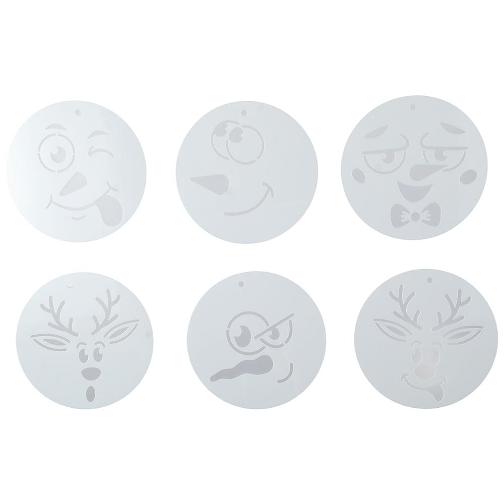 

25 шт. 4-дюймовые рождественские трафареты для лица снеговика, принадлежности для рукоделия