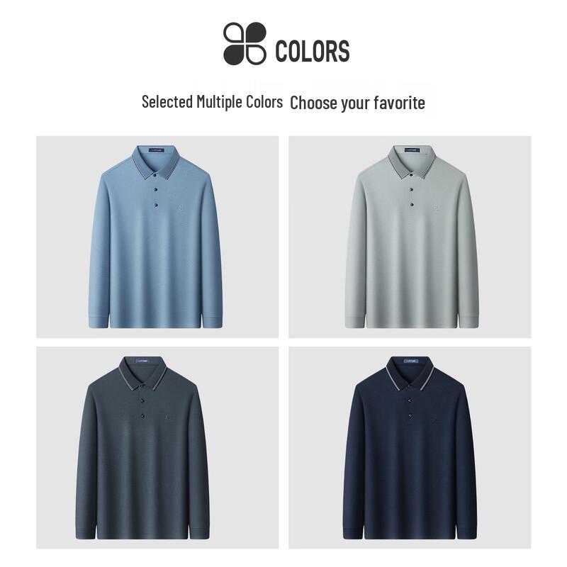 MONTAGUT Men's Breathable Long Sleeve Polo Shirt
