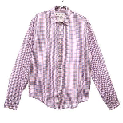 Frank&Eileen Linen Check Long Sleeve Shirt XS Men's Used