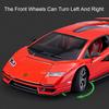 1:24 Lambor Countach LPI800-4 Veneno Toy Car Model Sound Light Pull Back Lift Tail Wing Miniature Vehicles Kids Souvenir Gifts