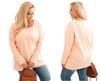Bluzka Damska Plus Size Z Dekoltem W Łódkę Morelowa 4Xl/5Xl