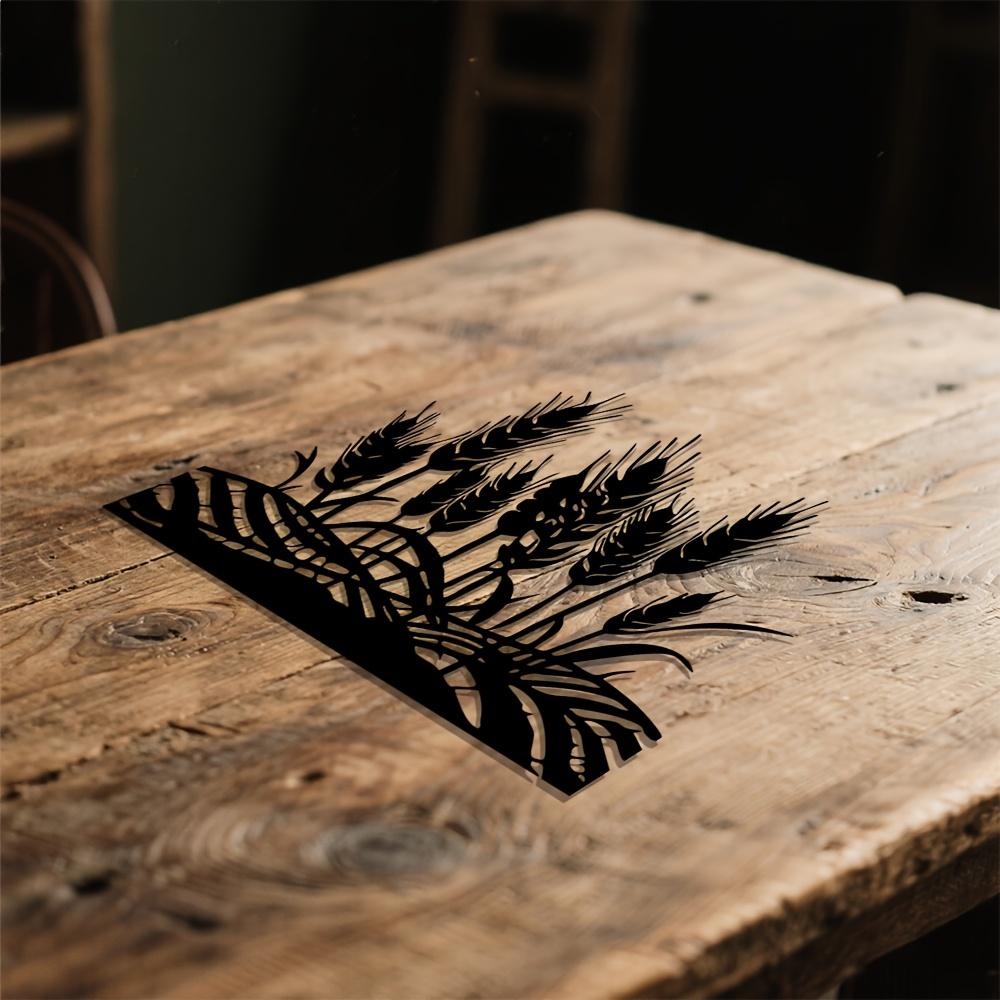 Wheat Field Metal Wall Art Iron Sculpture Farmhouse Home Decor Black 23.6in