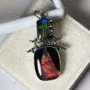 47 Ct Natural Opal Emerald-Cushion Cut Certified 925 Sterling Silver Pendant