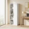 4-Tier Bookshelf with Adjustable Shelves, Shelf with Cabinet and Doors for Living Room, Study, White