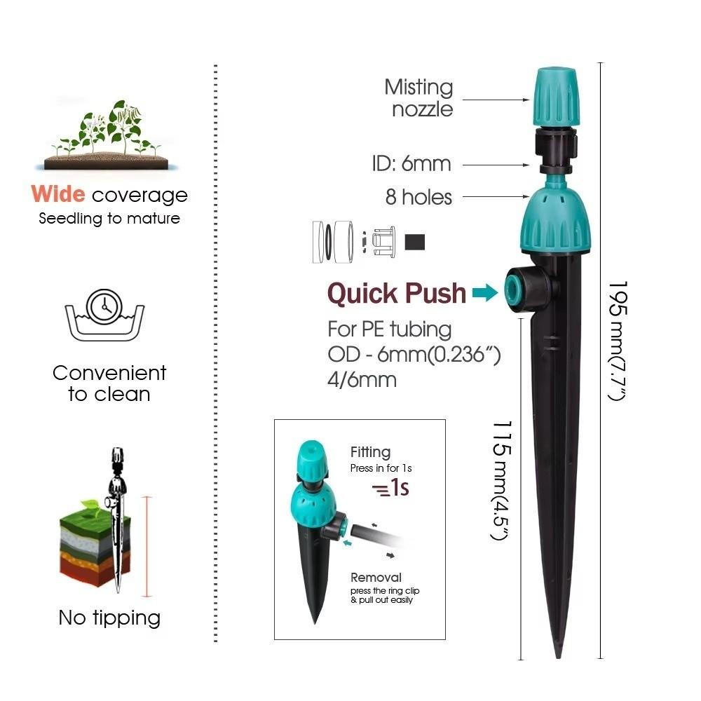 5PCS/SET Buried Plug Automatic Lawn Sprinkler 360° Adjustable Watering Sprinkler  Greenhouse Plant