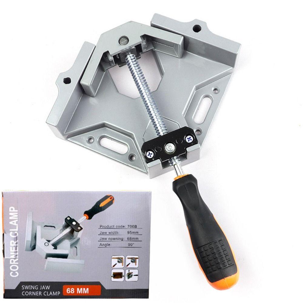 Aluminum Alloy 90° Swing Jaw Corner Clamp 68mm Max Clamping DIY Projects Right Angle Fixing Clip Woodworking Tool