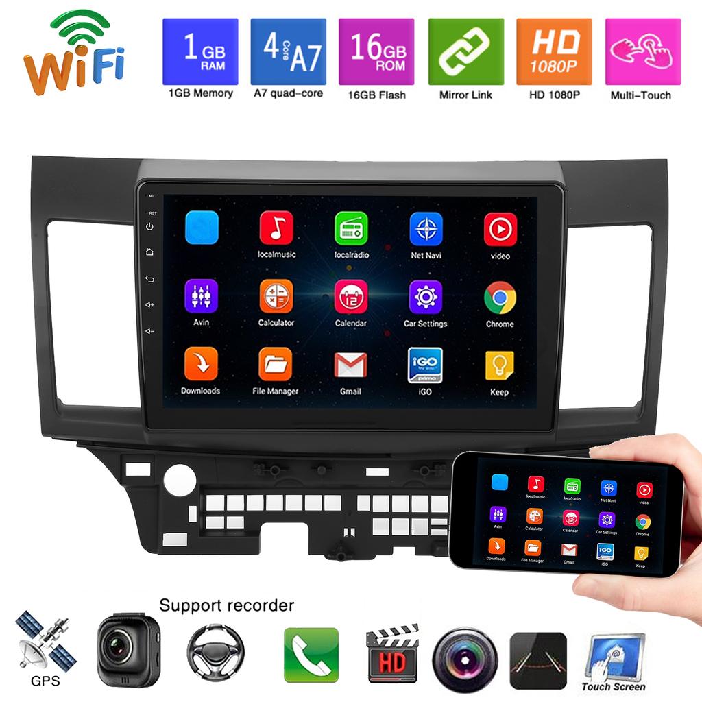 10.1in Car Radio Stereo GPS 1+16GB MP5 Player Navigation System Fit for Mitsubishi Lancer EX