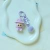 1 Piece Cartoon Flocking Wizard Labubu Keychain Cute Bag Hanging Pendant Backpack Earphone Case Decoration Birthday Gifts