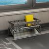 Drain Rack Rustproof Carbon Steel Organizer with Detachable Drain Tray Storage Rack for Kitchen Sink Sponges Soap