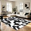 Black White Modern Nordic Abstract Geometric Carpet Living Room Home Decoration Big Rug Soft Non-slip Bedroom Washable Floor Mat
