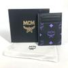 MCM logo Business card holder pass case Bicolor Card Case Leather Black/purple