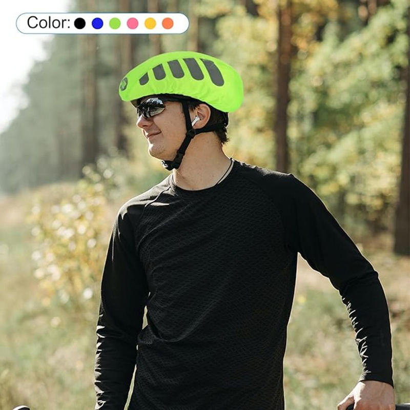 1 Pcs Bike Helmet Rain Cover With Reflective Polyester Strip Waterproof Windproof Covers High Visibility Cycling Ride Gear
