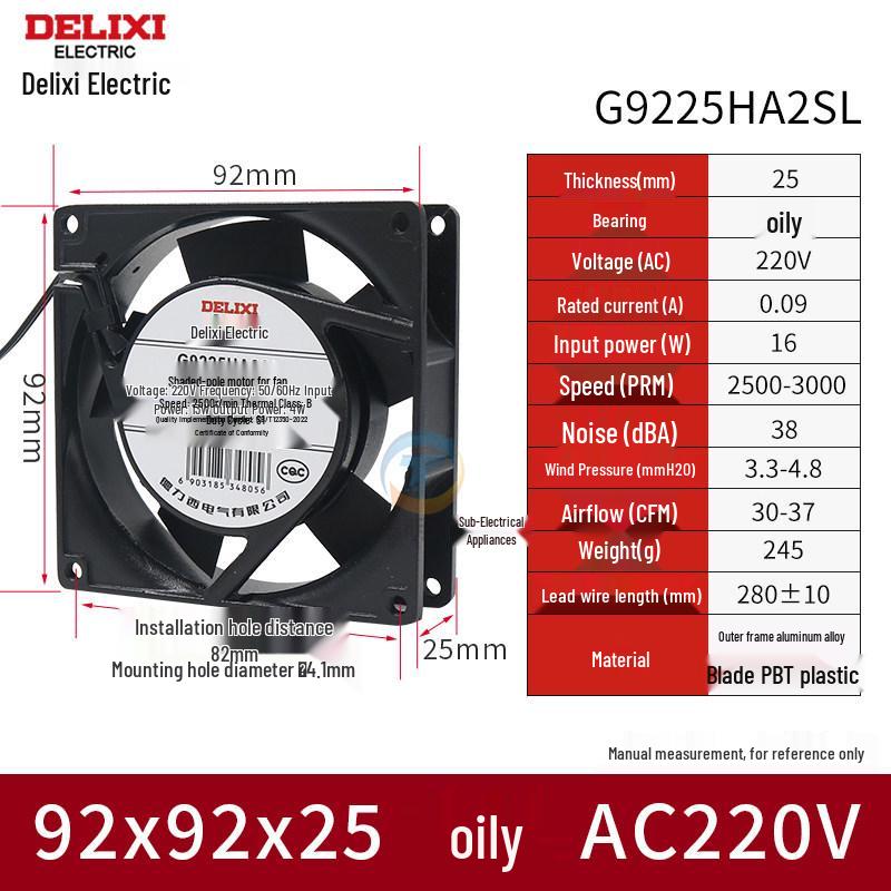 Delixi Axiallüfter 220V für Industrieschränke und Schweißmaschinen, 24V DC Kühlventilator.