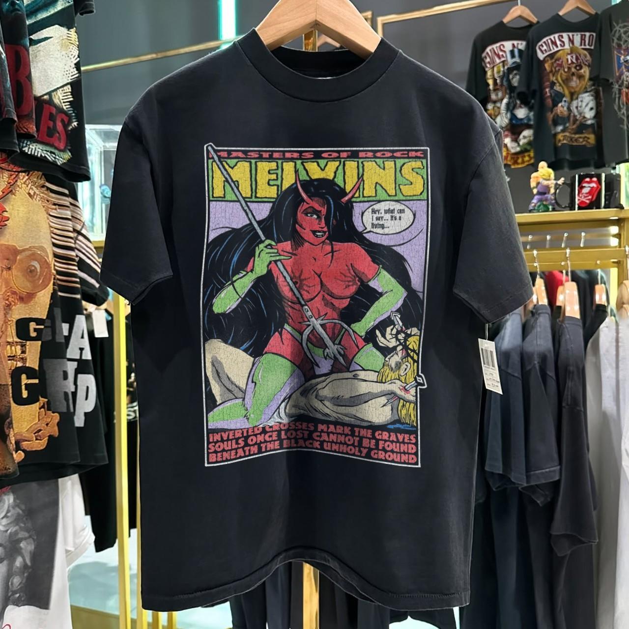 1994 Melvins Hell Frank Kozik Washed T-Shirt Black M 3XL