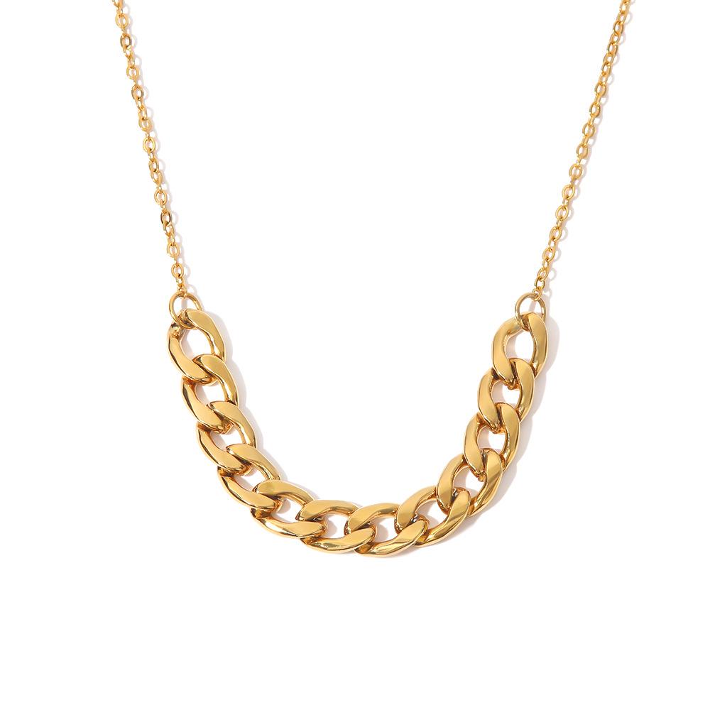 Autumn/Winter Stainless Steel Necklace: Women's Hip-Hop Light Luxury Niche Sweater Chain, Trendy European & American Design.