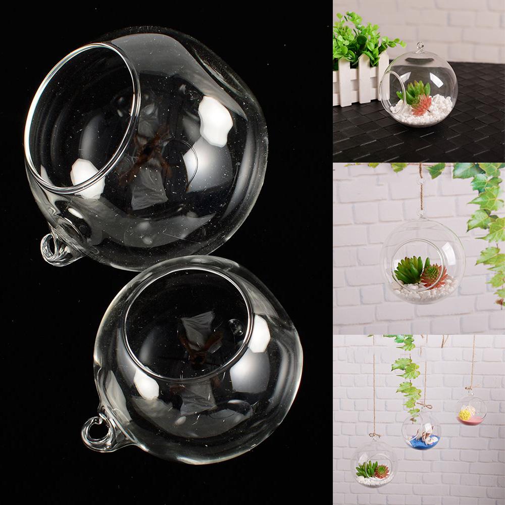 Kitchen Goods-Yulin-002 Glass Flower Planter Vase Hanging Design Terrarium Container Flower Planter Clear Glass Landscape Bottle For Wedding Decoration
