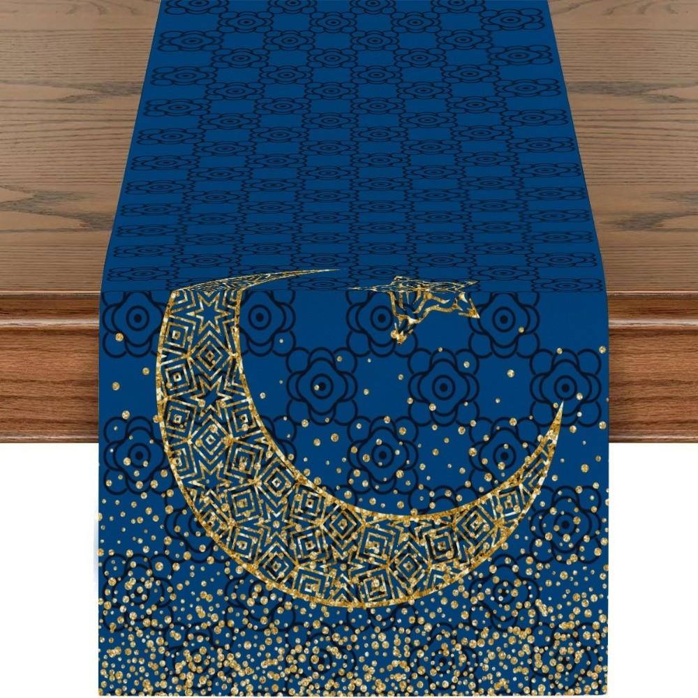 Vintage Ramadan Table Runner Washable Ramadan Decorations  Muslim Party Supplies