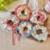 Korean Style Spring/Summer Floral Intestine Hair Scrunchie for Women – Elegant Ponytail Tie and Mori Girl Accessory.