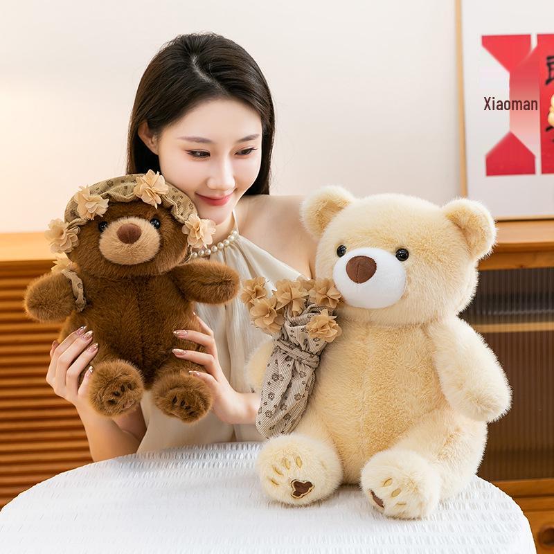 Cute Cartoon Hairband Teddy Bear Plush for Valentine's Confession Gift