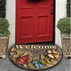 Europäischer Vintage Floral Halbkreisförmiger Fußabtreter Eingang Rutschfest Abnutzungsfest Dekorativer Teppich Heimdekoration