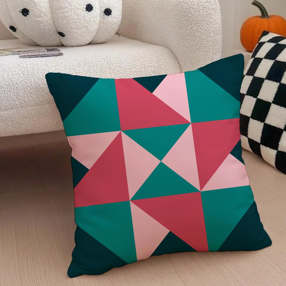 Exotic Portuguese Style Geometric Graphics Art Cushion Cover Throw Pillow Cover Hidden Button Durable Polyester Chair Cushion