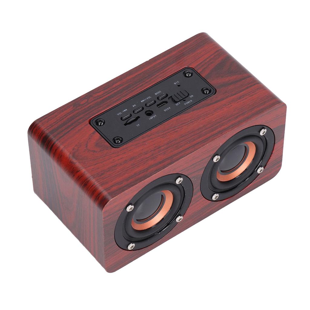 Speaker Portable Red Dual Speakers Voice Call Usb Charging Wooden Speaker Subwoofer